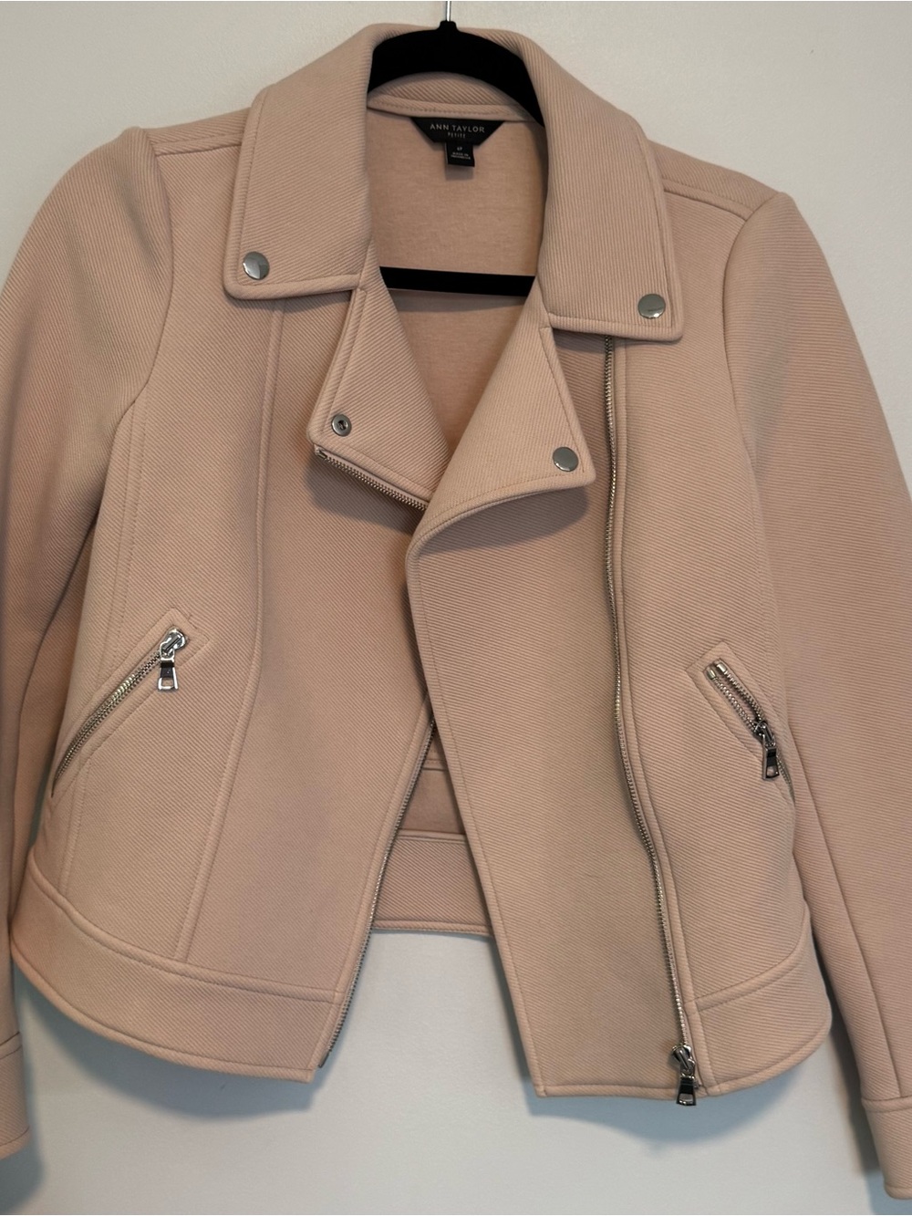 Ann Taylor Light Blush Pink Moto Jacket